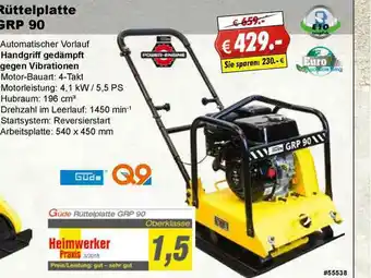 Stabilo Fachmarkt Rüttelplatte Grp 90 Güde Angebot