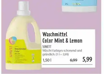 Superbiomarkt Waschmittel Color Mint & Lemon Sonett Angebot