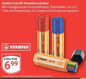 Globus Stabilo Point 88 Tintenfeinschreiber 20er Pack Angebot