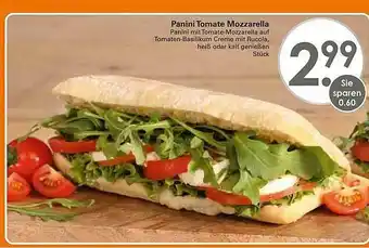 WEZ Panini Tomate Mozzarella Angebot