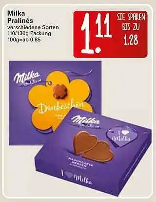 WEZ Milka Pralinés Angebot