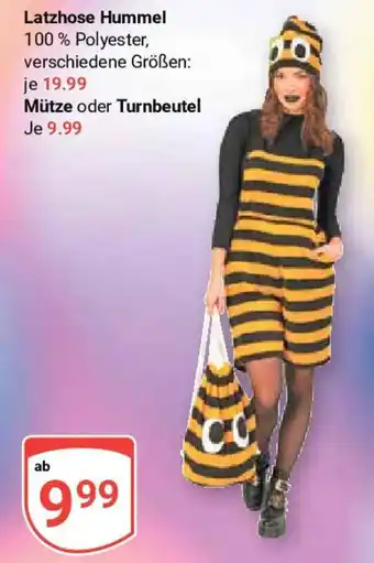 Globus Latzhose Hummel Mütze oder Turnbeutel Angebot