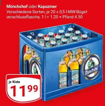 Globus Mönchshof oder Kapuziner 20 x 0,5 l MW Bugel Angebot