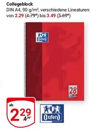Globus Collegeblock Angebot