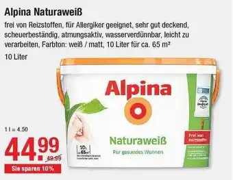 V Baumarkt Alpina Naturaweiß Angebot