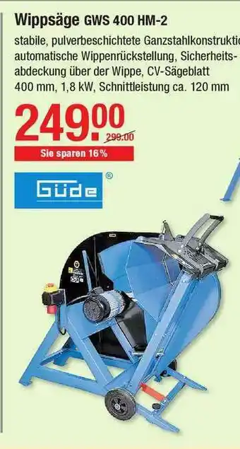 V Baumarkt Wippsäge Gws 400 Hm-2 Güde Angebot