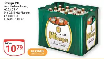 Globus Bitburger Pils 20 x 0,5 l-/24 x 0,33 l MW Flasche Angebot