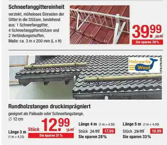 V Baumarkt Schneefanggittereinheit Oder Rundholzstangen Druckimprägniert Angebot