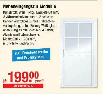 V Baumarkt Nebeneingangstür Modell G Angebot