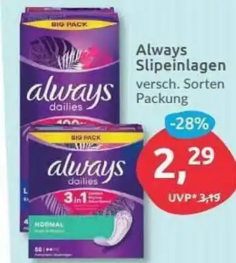 Budni Always Slipeinlagen Angebot