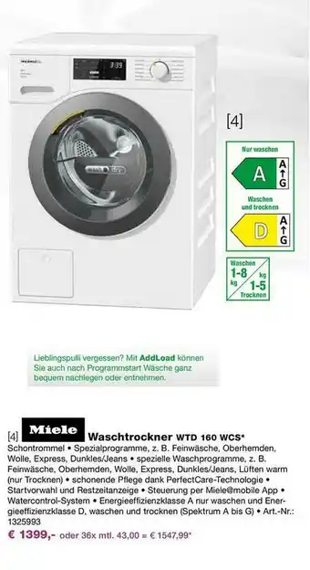 EP Miele Waschtrockner Wtd 160 Wcs Angebot