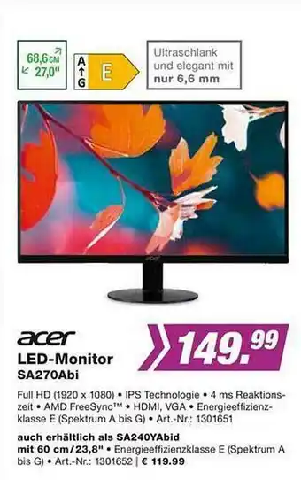 EP Acer Led-monitor Sa270abi Angebot