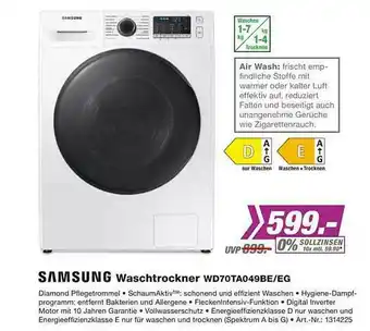 EP Samsung Waschtrockner Wd70ta049be Eg Angebot