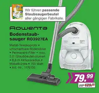 EP Rowenta Bodenstaubsauger Ro3927ea Angebot