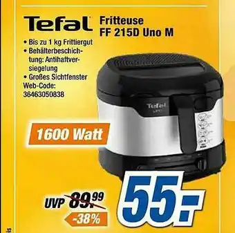 Expert Tefal Fritteuse Ff 215d Uno M Angebot