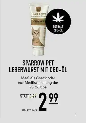 Kölle Zoo Sparrow Pet Leberwurst Mit Cbd-öl Angebot