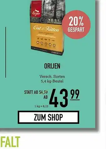 Kölle Zoo Orijen Angebot