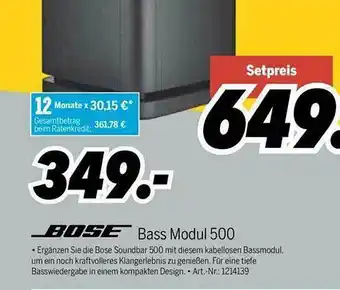 MEDIMAX Bose Bass Modul 500 Angebot