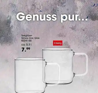 Möbel Martin Teegläser Simax, Klar, Glas Angebot