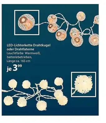 NKD Led-lichterkette Drahtkugel Oder Drahtlaterne Angebot