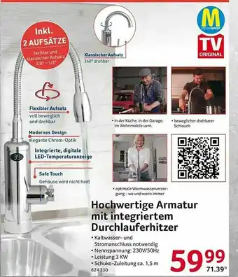 Selgros Hochwertige Armatur Mit Integriertem Durchlauferhitzer Angebot