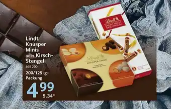 Selgros Lindt Knusper Minis Oder Kirsch-stengeli Angebot