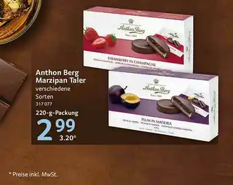 Selgros Anthon Berg Marzipan Taler Angebot