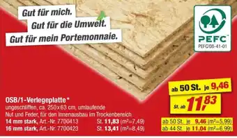 toom Baumarkt OSB/1-Verlegeplatte  PEFC Angebot