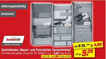 toom Baumarkt Estrichbeton, Mauer- und Putzmörtel, Zementmörtel toom Angebot