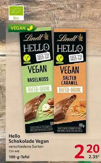 Selgros Hello Schokolade Vegan Angebot