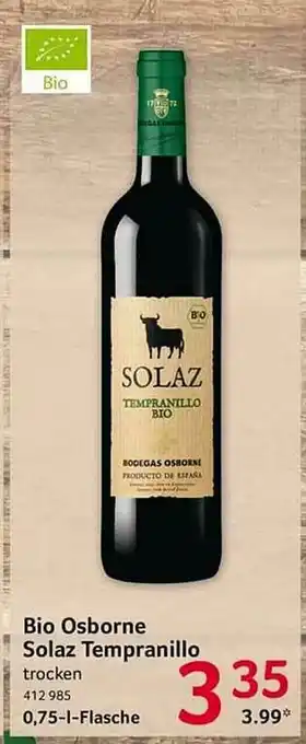 Selgros Bio Osborne Solaz Tempranillo Angebot