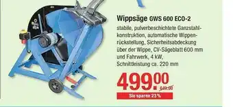 V Baumarkt Wippsäge Gws 600 Eco-2 Angebot