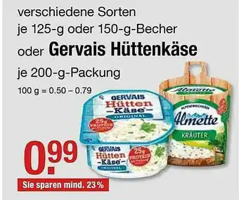 V Markt Almette Oder Gervais Hüttenkäse Angebot