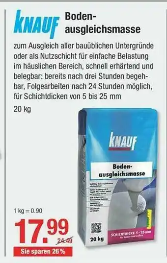 V Baumarkt Knauf Bodenausgleichsmasse Angebot