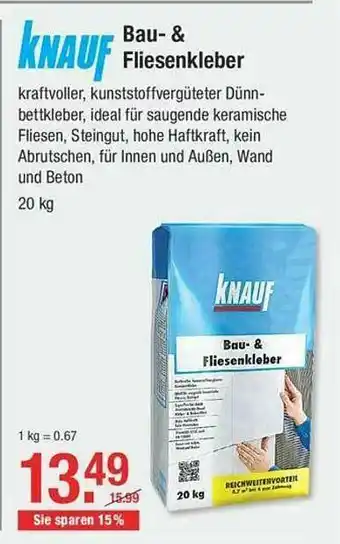 V Baumarkt Knauf Bau- & Fliesenkleber Angebot