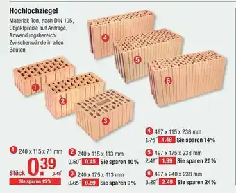 V Baumarkt Hochlochziegel Angebot