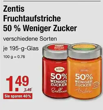 V Markt Zentis Fruchtaufstriche 50% Weniger Zucker Angebot