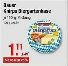 V Markt Bauer Knirps Biergartenkäse Angebot