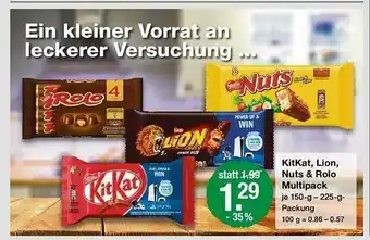 V Markt Kitkat, Lion, Nuts & Rolo Multipack Angebot