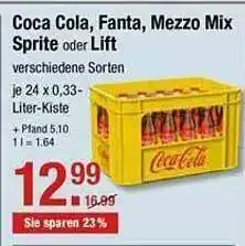 V Markt Coca-cola, Fanta, Sprite, Mezzo Mix Oder Lift Angebot