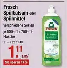 V Markt Frosch Spülbalsam Oder Spülmittel Angebot