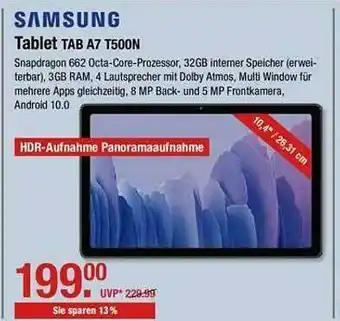 V Markt Samsung Tablet Tab A7 T500n Angebot