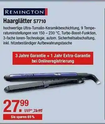 V Markt Remington Haarglätter S7710 Angebot