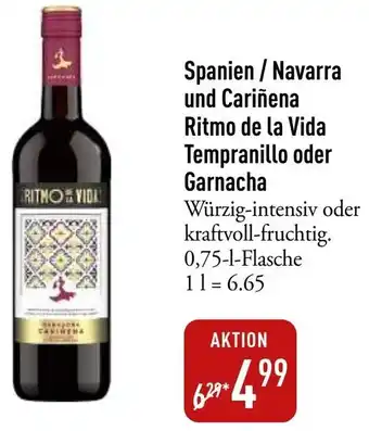 Galeria Markthalle Spanien / Navarra und Cariñena Ritmo de la Vida Tempranillo oder Garnacha  0,75 L Flasche Angebot