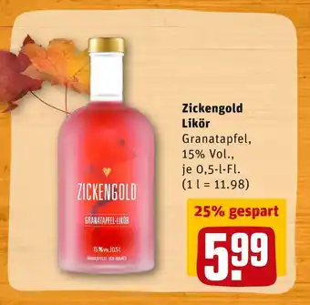 REWE Zickengold granatapfellikör Angebot