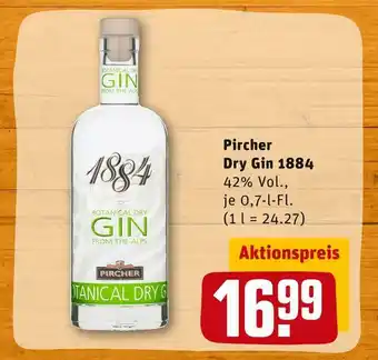 REWE Pircher dry gin 1884 Angebot