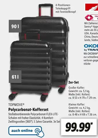 Lidl Topmove polycarbonat-kofferset Angebot