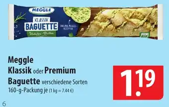 Famila Nord Ost Meggle Klassik oder Premium Baguette 160 g Packung Angebot