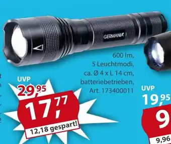 Sonderpreis Baumarkt GERMANIA LED-Taschenlampen mit verstellbarem Lichtkegel Angebot