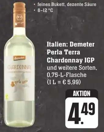 Scheck-in-Center Italien Demeter Perla Terra Chardonnay IGP 0,75-L-Flasche Angebot